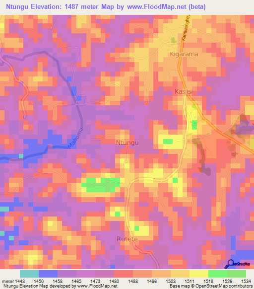 Ntungu,Uganda Elevation Map