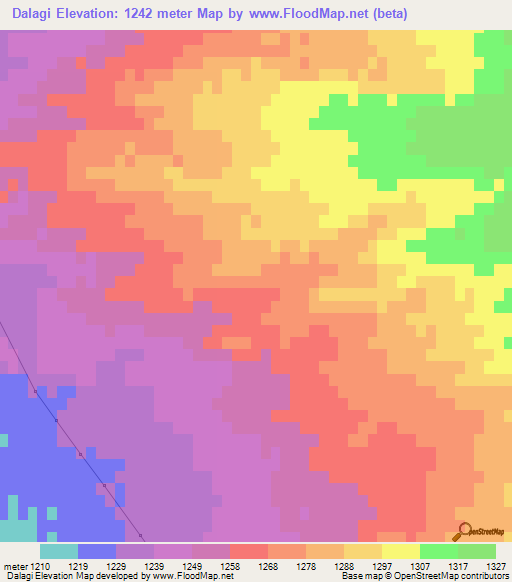 Dalagi,Iran Elevation Map