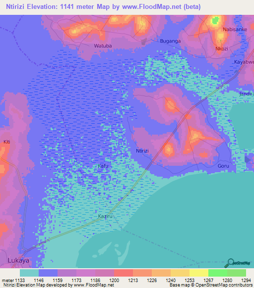 Ntirizi,Uganda Elevation Map