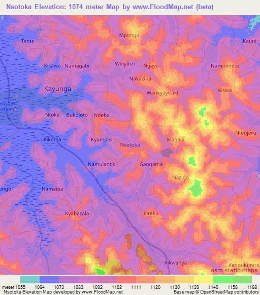 Nsotoka,Uganda Elevation Map