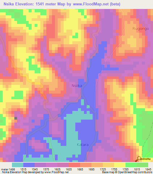 Nsika,Uganda Elevation Map