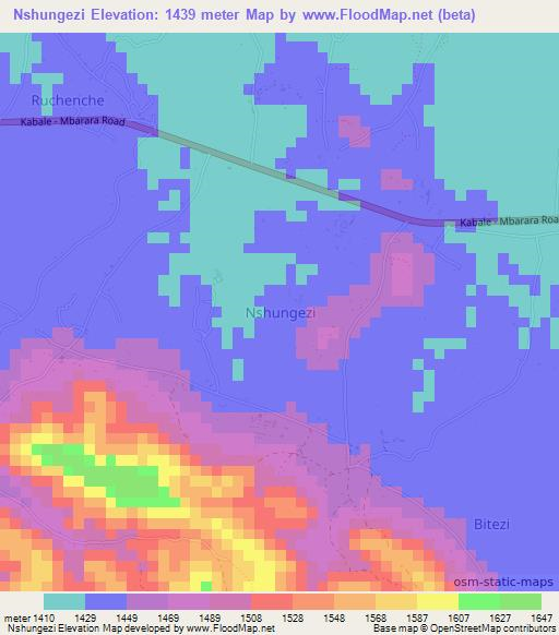 Nshungezi,Uganda Elevation Map