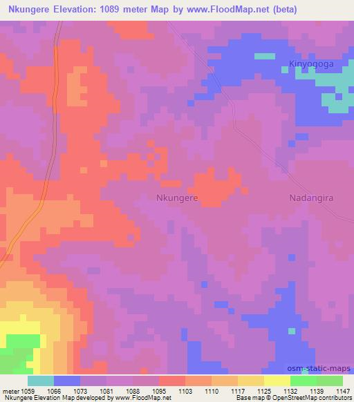 Nkungere,Uganda Elevation Map