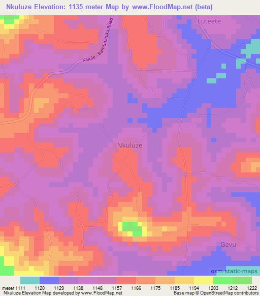 Nkuluze,Uganda Elevation Map