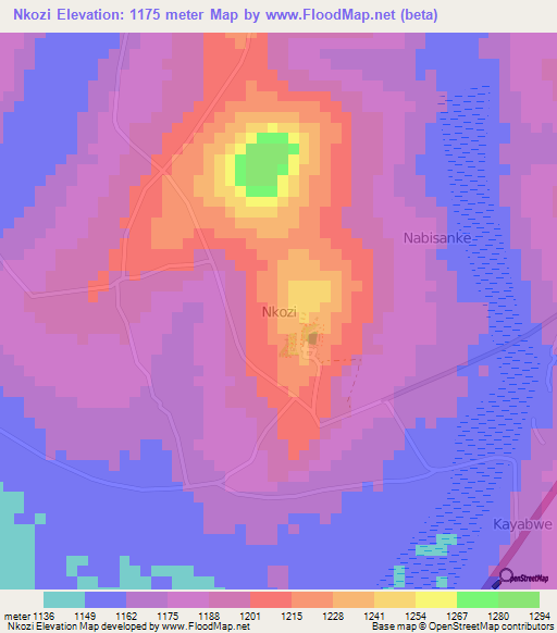 Nkozi,Uganda Elevation Map