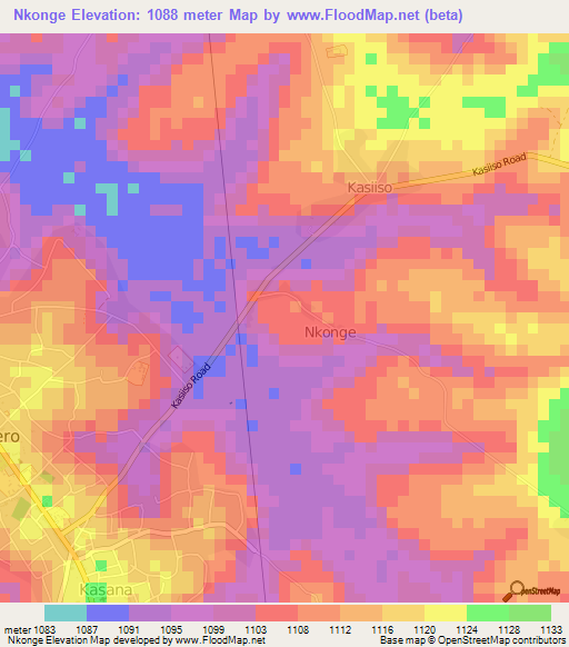 Nkonge,Uganda Elevation Map