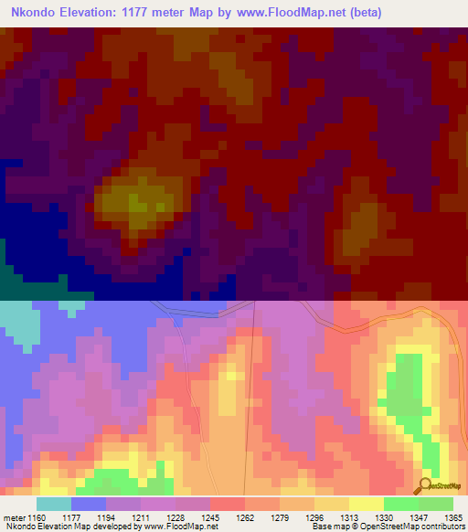Nkondo,Uganda Elevation Map