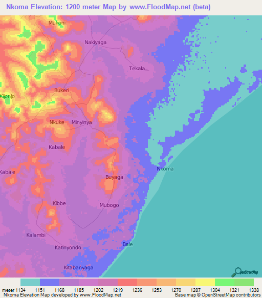 Nkoma,Uganda Elevation Map