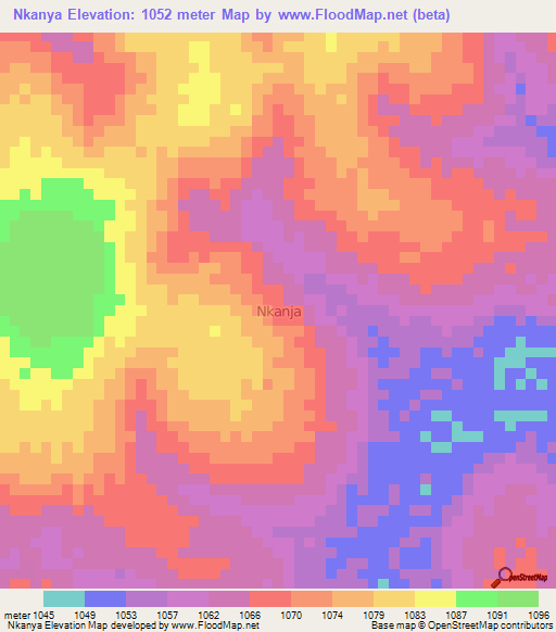 Nkanya,Uganda Elevation Map