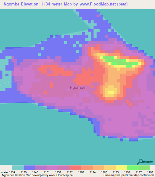 Ngombe,Uganda Elevation Map