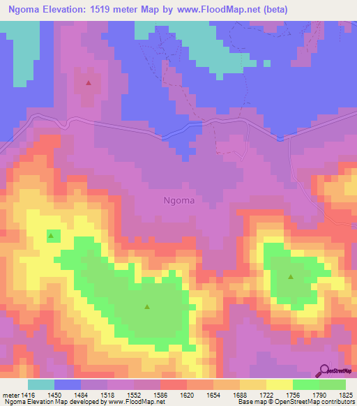 Ngoma,Uganda Elevation Map