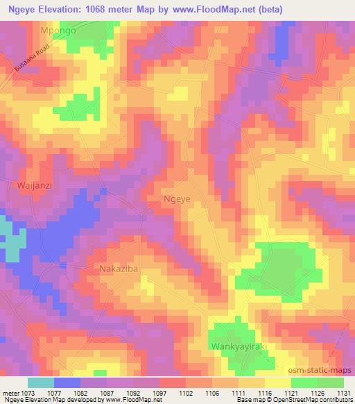 Ngeye,Uganda Elevation Map