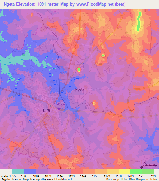Ngeta,Uganda Elevation Map