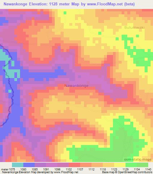 Nawankonge,Uganda Elevation Map