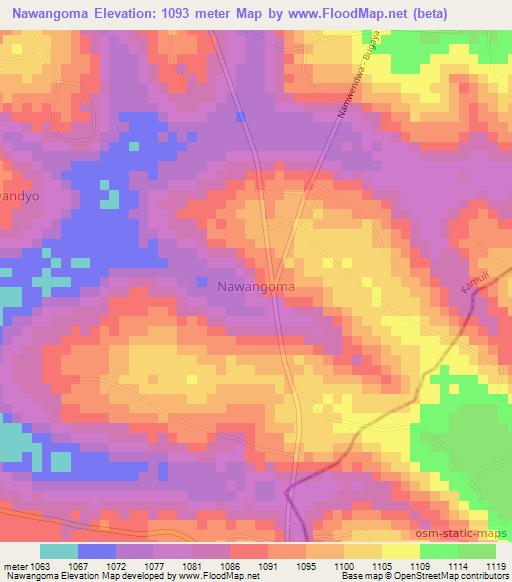 Nawangoma,Uganda Elevation Map