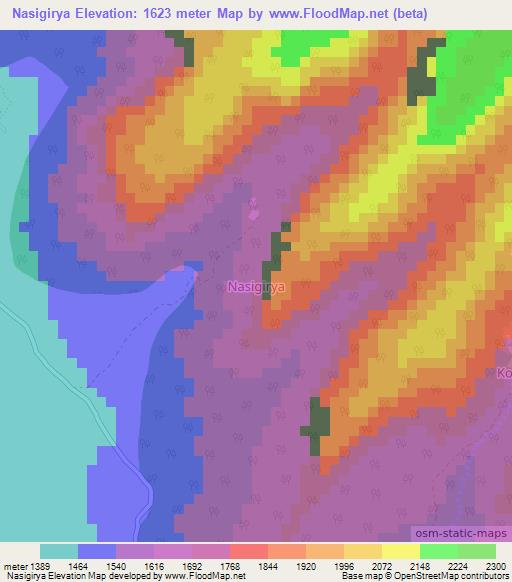 Nasigirya,Uganda Elevation Map
