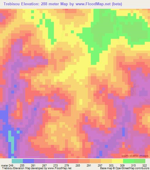 Trebisou,Ivory Coast Elevation Map