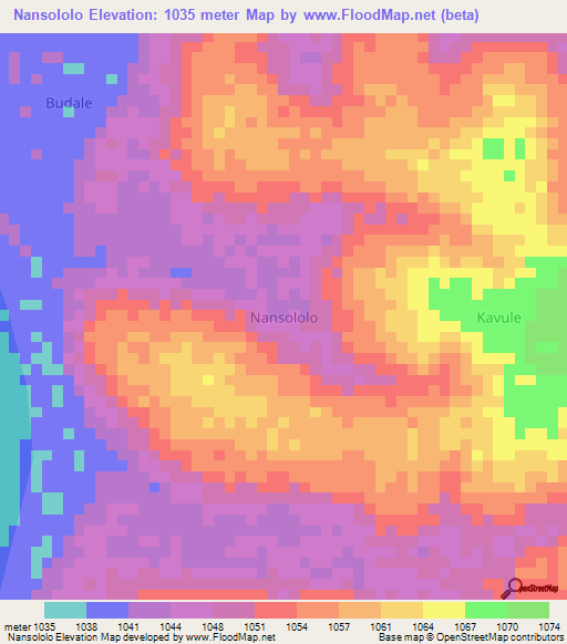 Nansololo,Uganda Elevation Map