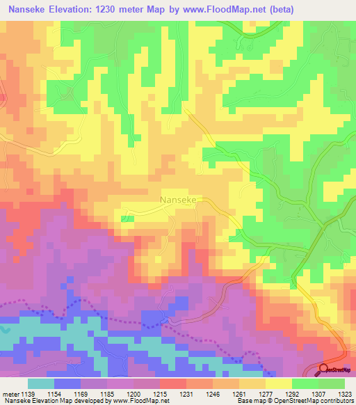 Nanseke,Uganda Elevation Map