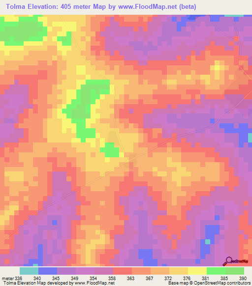 Tolma,Ivory Coast Elevation Map