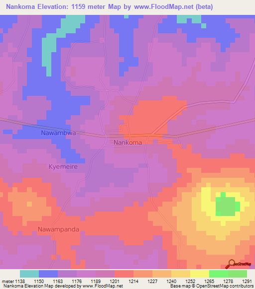 Nankoma,Uganda Elevation Map