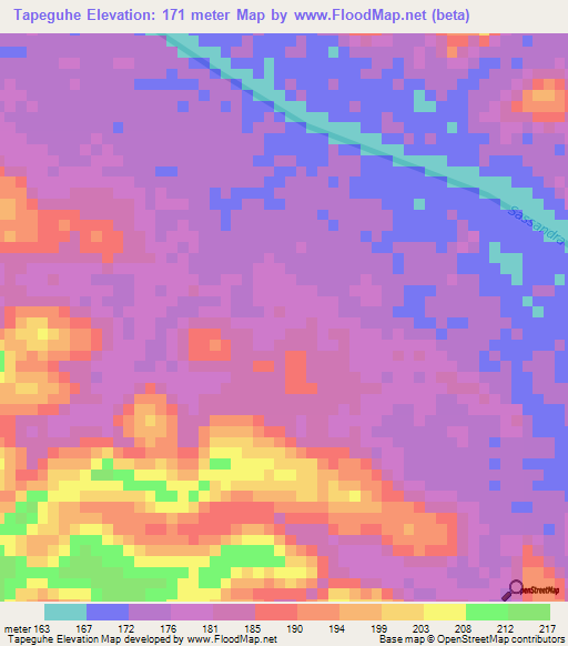 Tapeguhe,Ivory Coast Elevation Map