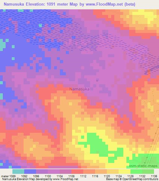 Namusuka,Uganda Elevation Map
