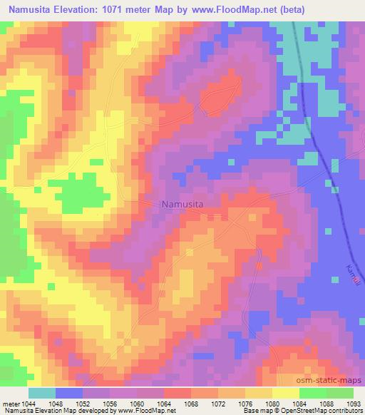 Namusita,Uganda Elevation Map