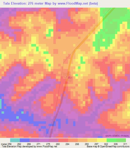Tala,Ivory Coast Elevation Map