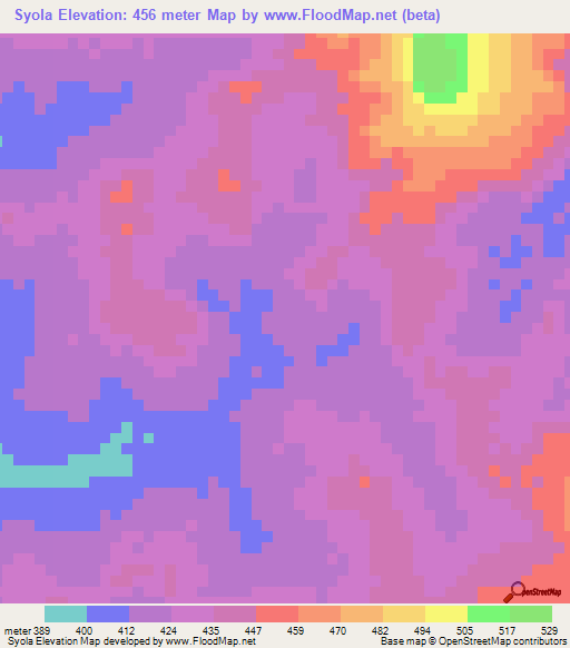 Syola,Ivory Coast Elevation Map