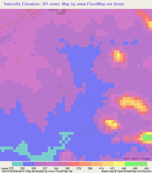 Swinvilla,Ivory Coast Elevation Map