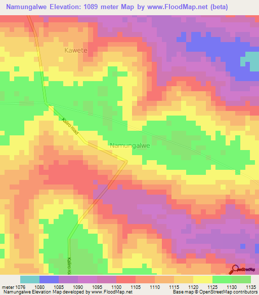 Namungalwe,Uganda Elevation Map