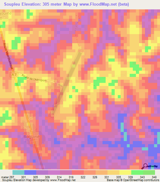 Soupleu,Ivory Coast Elevation Map