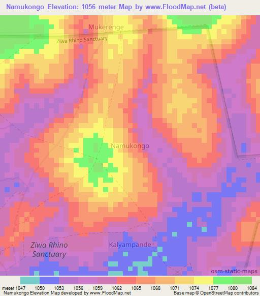 Namukongo,Uganda Elevation Map