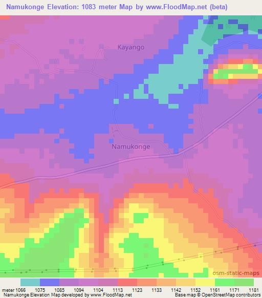 Namukonge,Uganda Elevation Map