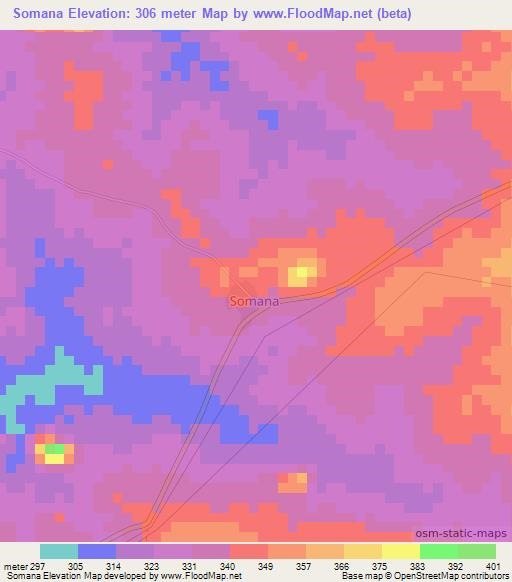 Somana,Ivory Coast Elevation Map