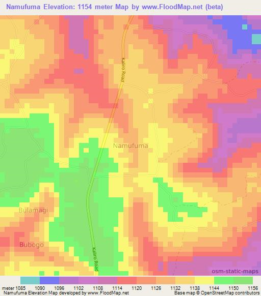 Namufuma,Uganda Elevation Map