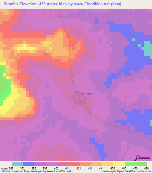 Sionfan,Ivory Coast Elevation Map