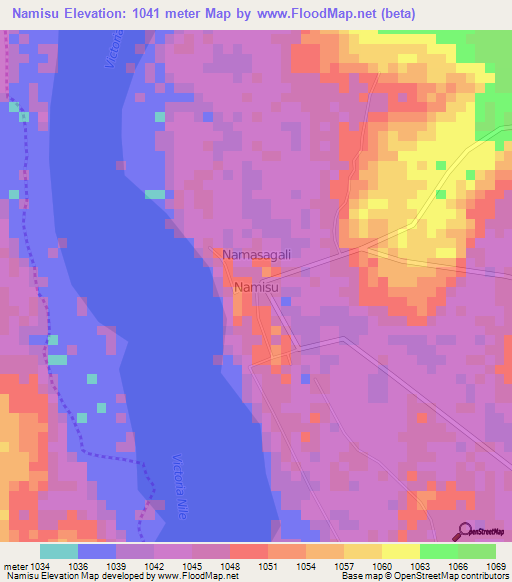 Namisu,Uganda Elevation Map