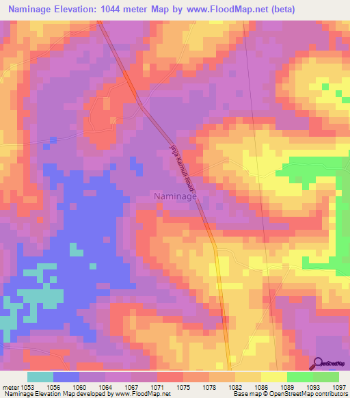 Naminage,Uganda Elevation Map