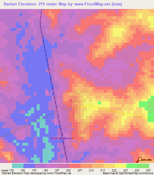 Raviart,Ivory Coast Elevation Map