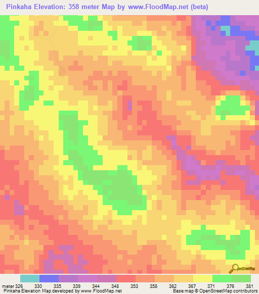 Pinkaha,Ivory Coast Elevation Map