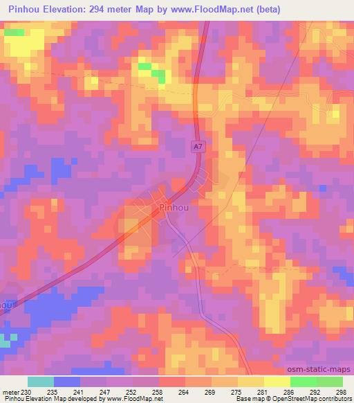 Pinhou,Ivory Coast Elevation Map