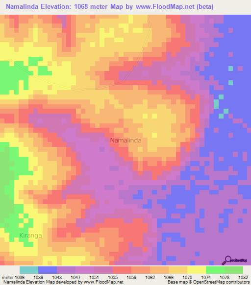 Namalinda,Uganda Elevation Map