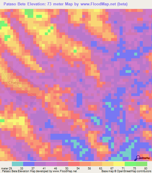 Pataso Bete,Ivory Coast Elevation Map