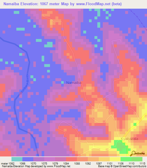 Namaiba,Uganda Elevation Map