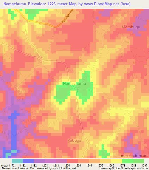 Namachumu,Uganda Elevation Map