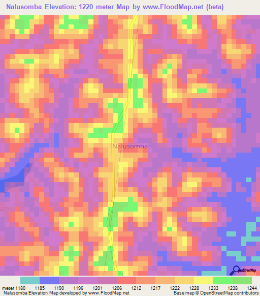 Nalusomba,Uganda Elevation Map