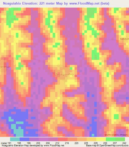 Noaguiahio,Ivory Coast Elevation Map
