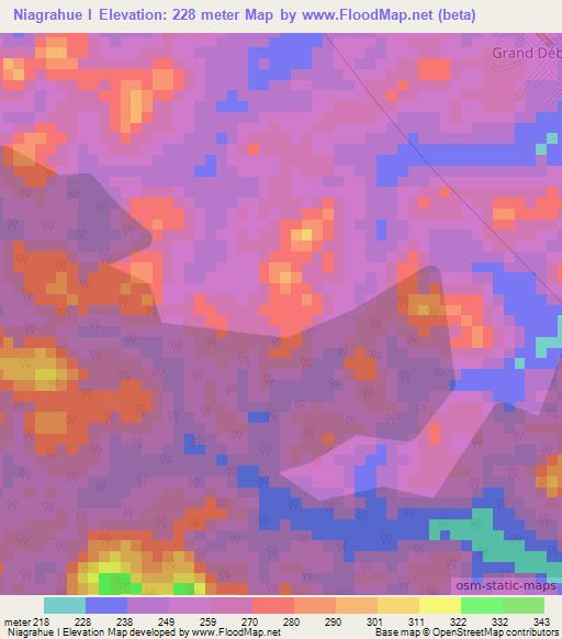 Niagrahue I,Ivory Coast Elevation Map